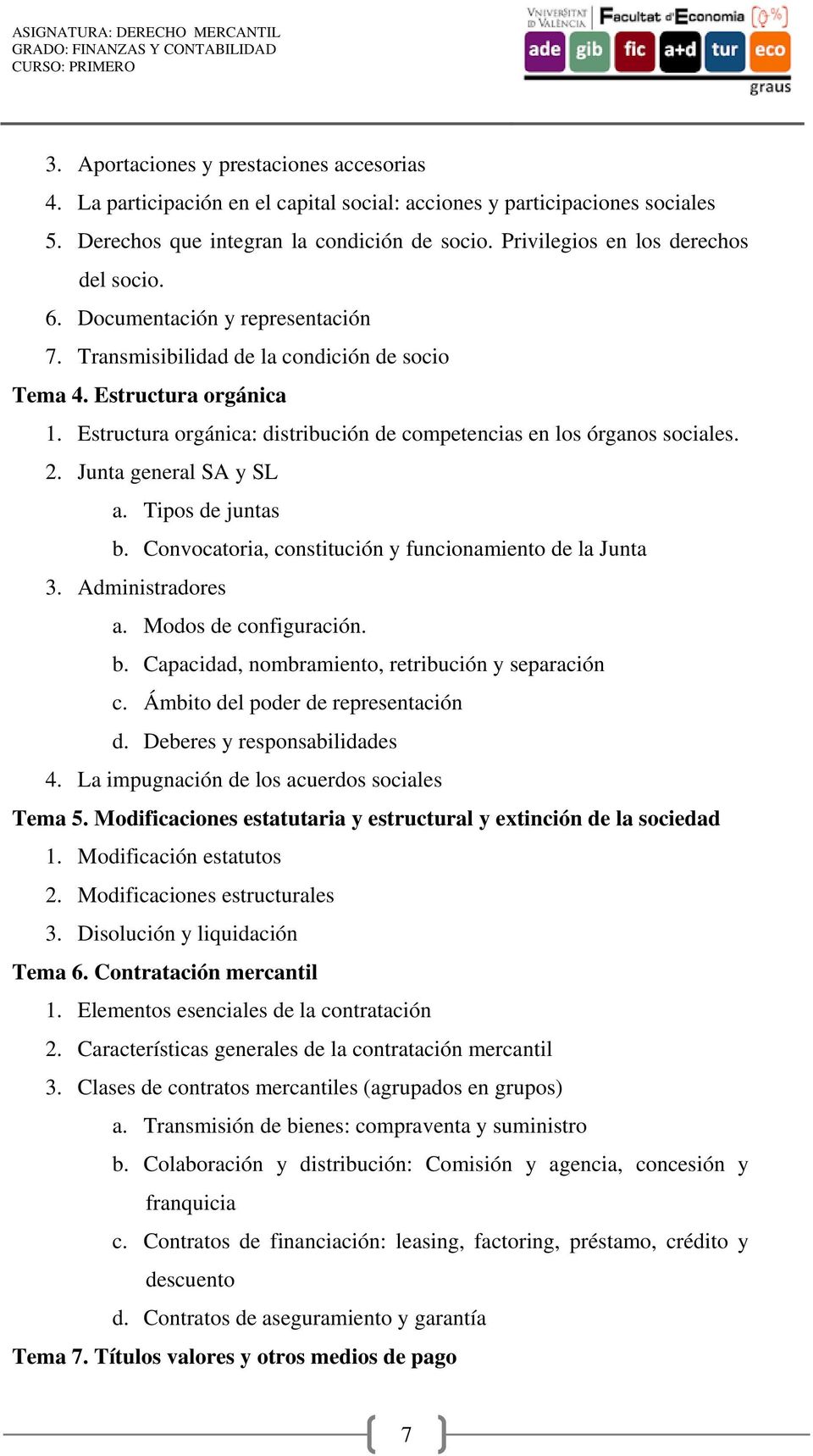 Estructura orgánica: distribución de competencias en los órganos sociales. 2. Junta general SA y SL a. Tipos de juntas b. Convocatoria, constitución y funcionamiento de la Junta 3. Administradores a.