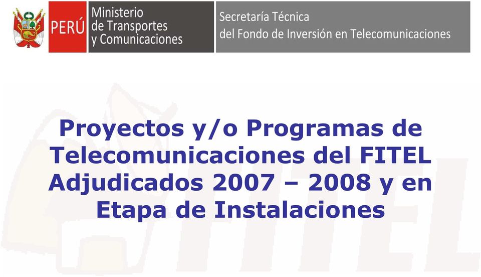 FITEL Adjudicados 2007