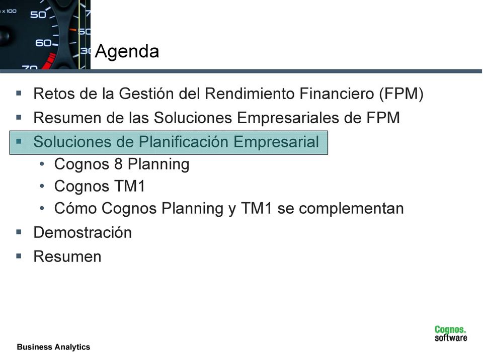 de Planificación Empresarial Cognos 8 Planning Cognos TM1