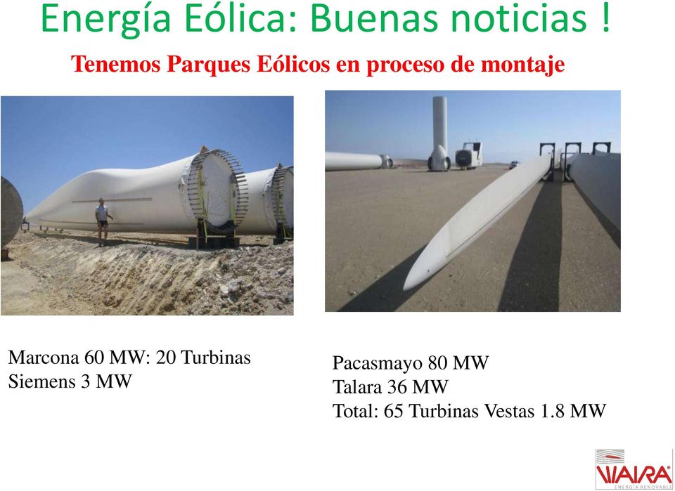 montaje Marcona 60 MW: 20 Turbinas Siemens 3