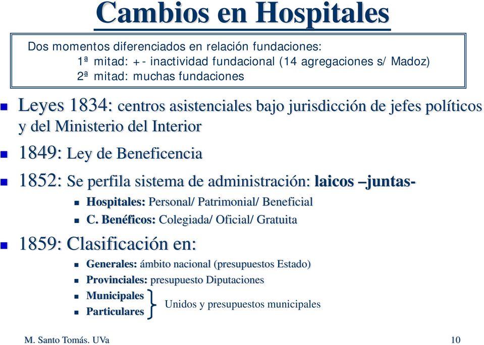 sistema de administración: laicos juntas- Hospitales: Personal/ Patrimonial/ Beneficial C.