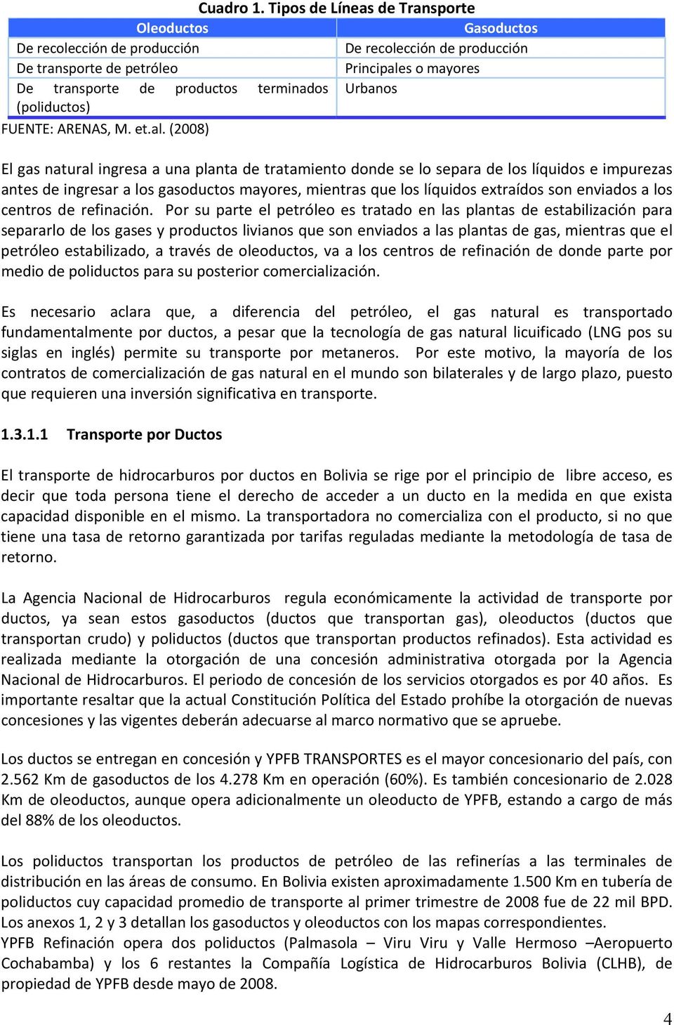 Urbanos (poliductos) FUENTE: ARENAS, M. et.al.
