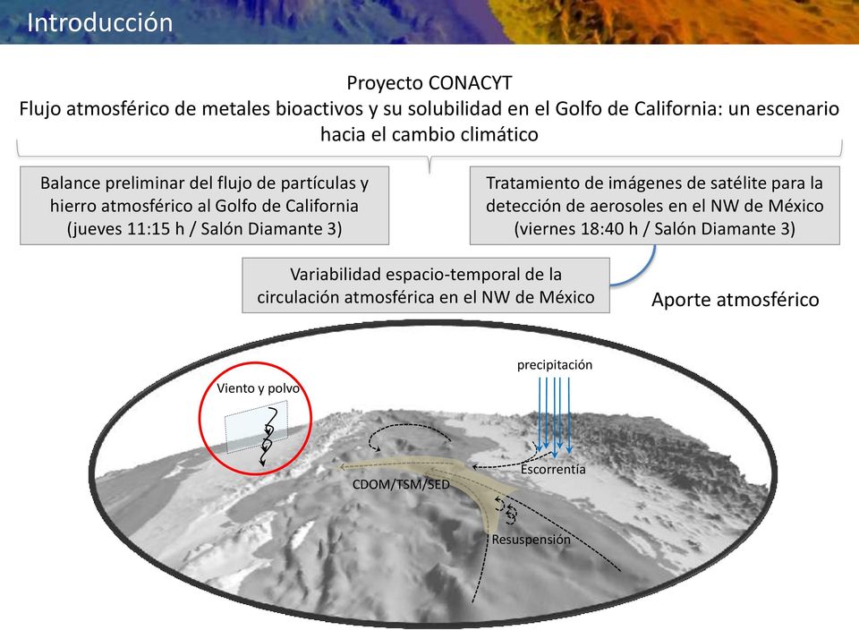Tratamiento de imágenes de satélite para la detección de aerosoles en el NW de México (viernes 18:40 h / Salón Diamante 3) Variabilidad