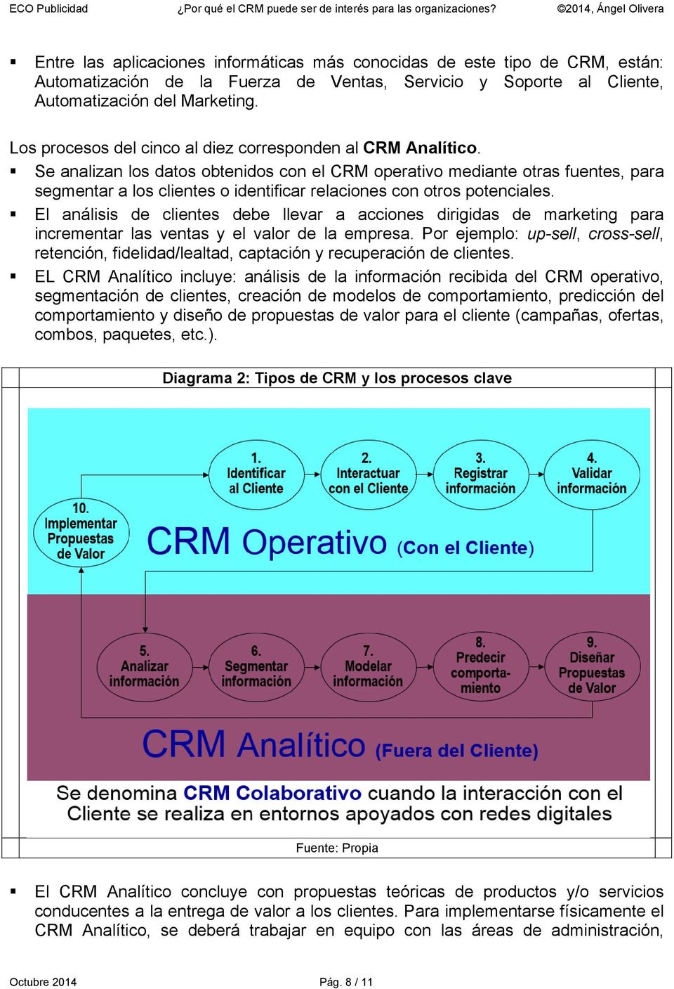 Se analizan los datos obtenidos con el CRM operativo mediante otras fuentes, para segmentar a los clientes o identificar relaciones con otros potenciales.