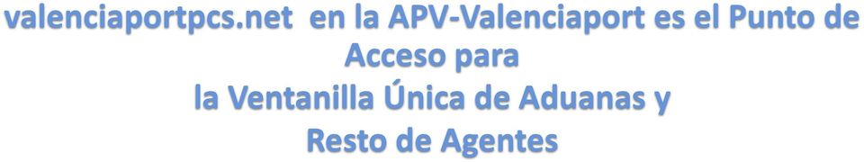 net en la APV-Valenciaport es el Punto de Acceso CUSRES para CUSCAR/CUSREP