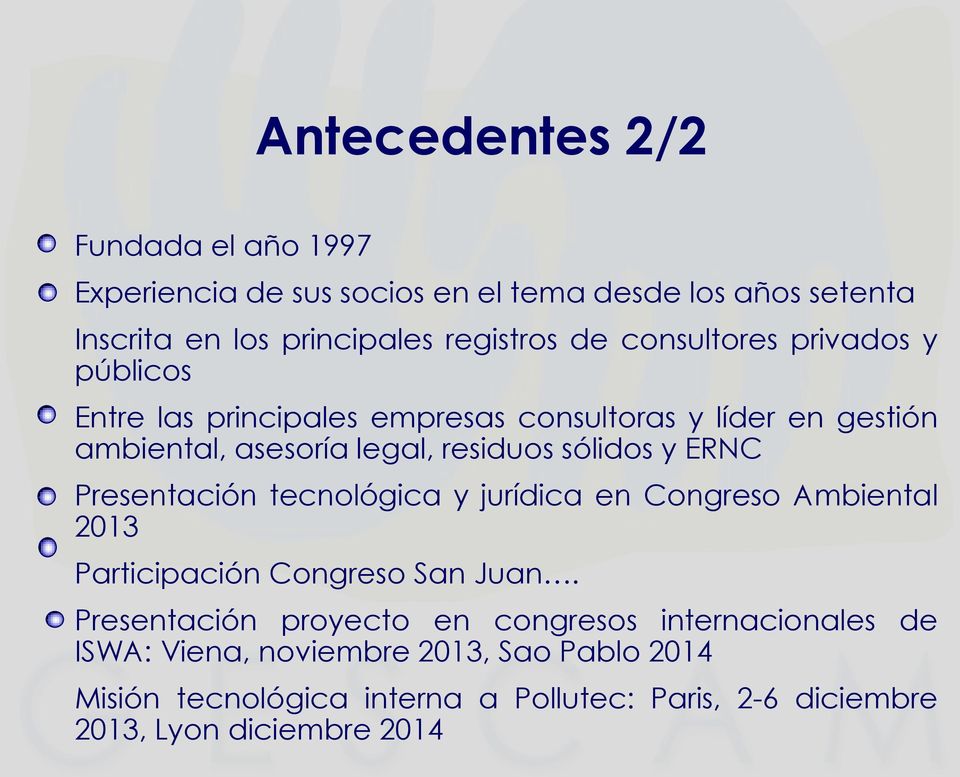 ERNC Presentación tecnológica y jurídica en Congreso Ambiental 2013 Participación Congreso San Juan.
