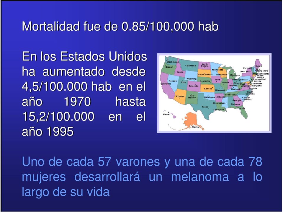 4,5/100.000 hab en el año 1970 hasta 15,2/100.