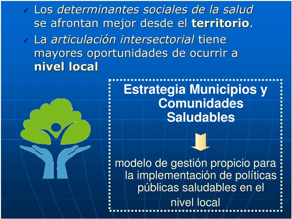 nivel local Estrategia Municipios y Comunidades Saludables modelo de gestión