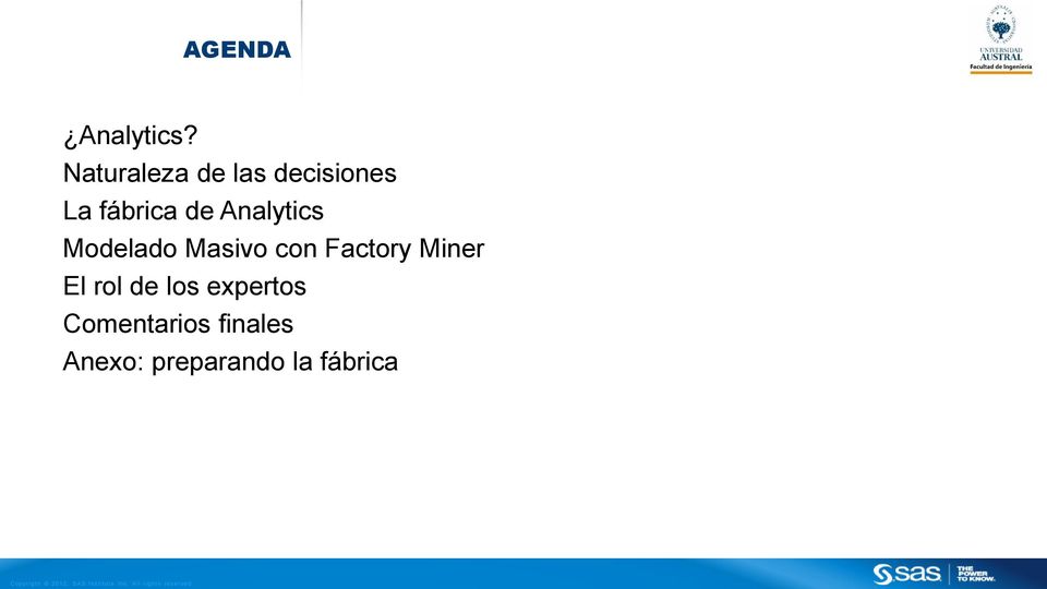 Analytics Modelado Masivo con Factory Miner