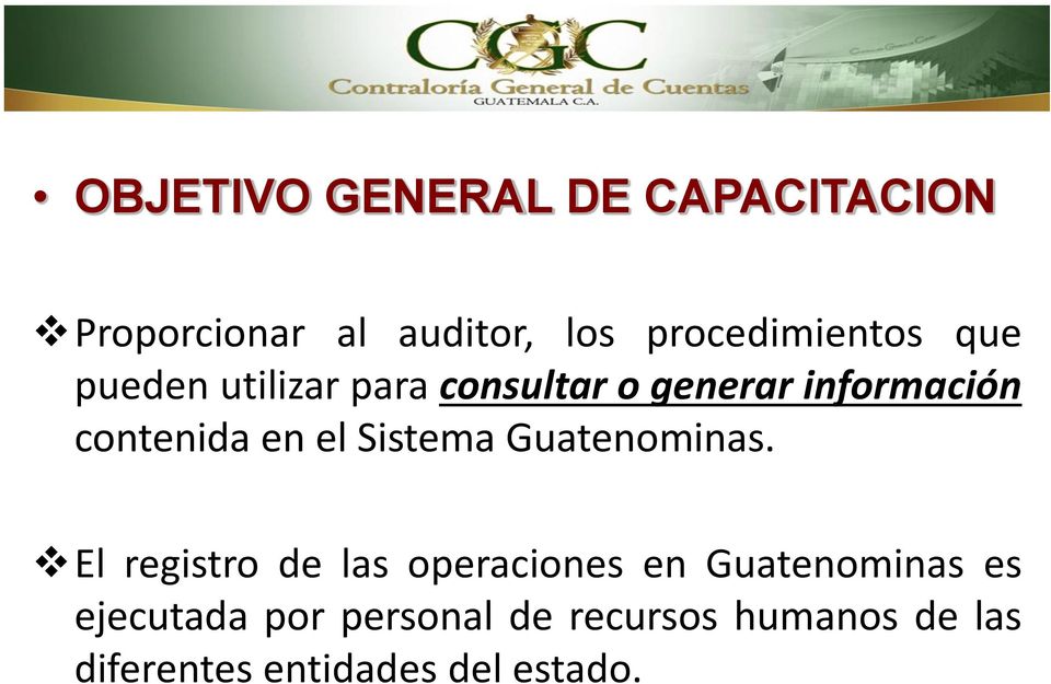 contenida en el Sistema Guatenominas.