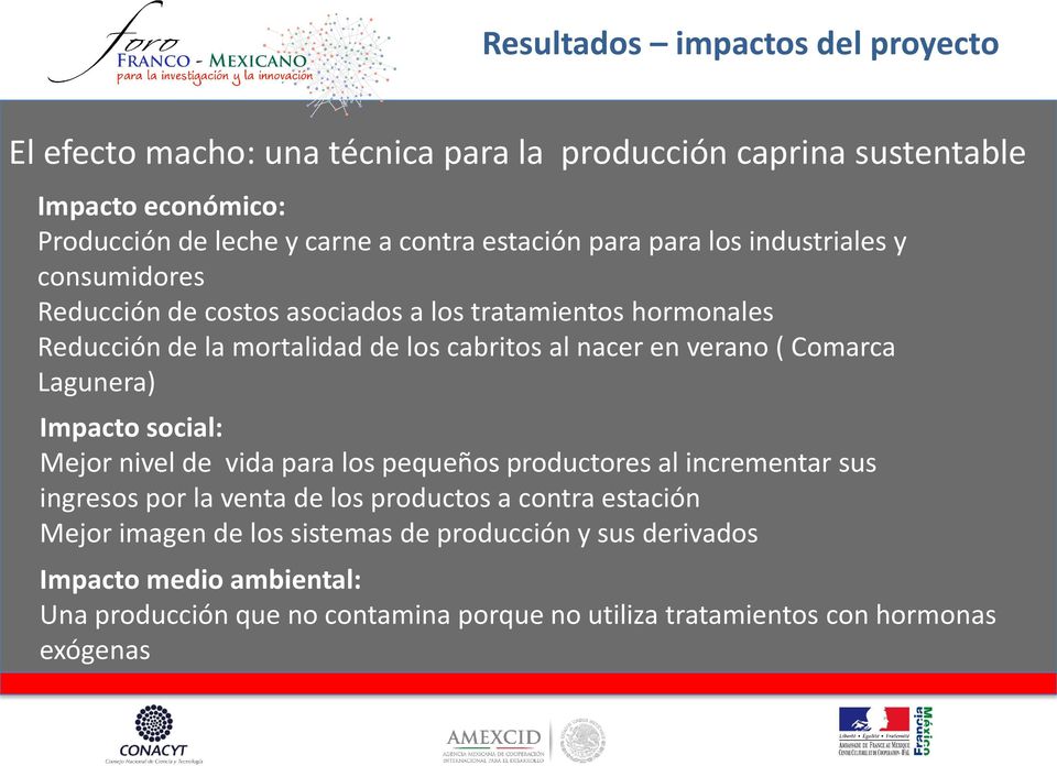 en verano ( Comarca Lagunera) Impacto social: Mejor nivel de vida para los pequeños productores al incrementar sus ingresos por la venta de los productos a contra