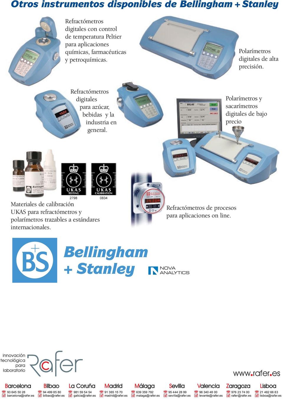 Polarímetros y sacarímetros digitales de bajo precio Materiales de calibración UKAS para refractómetros y polarímetros trazables a estándares internacionales.