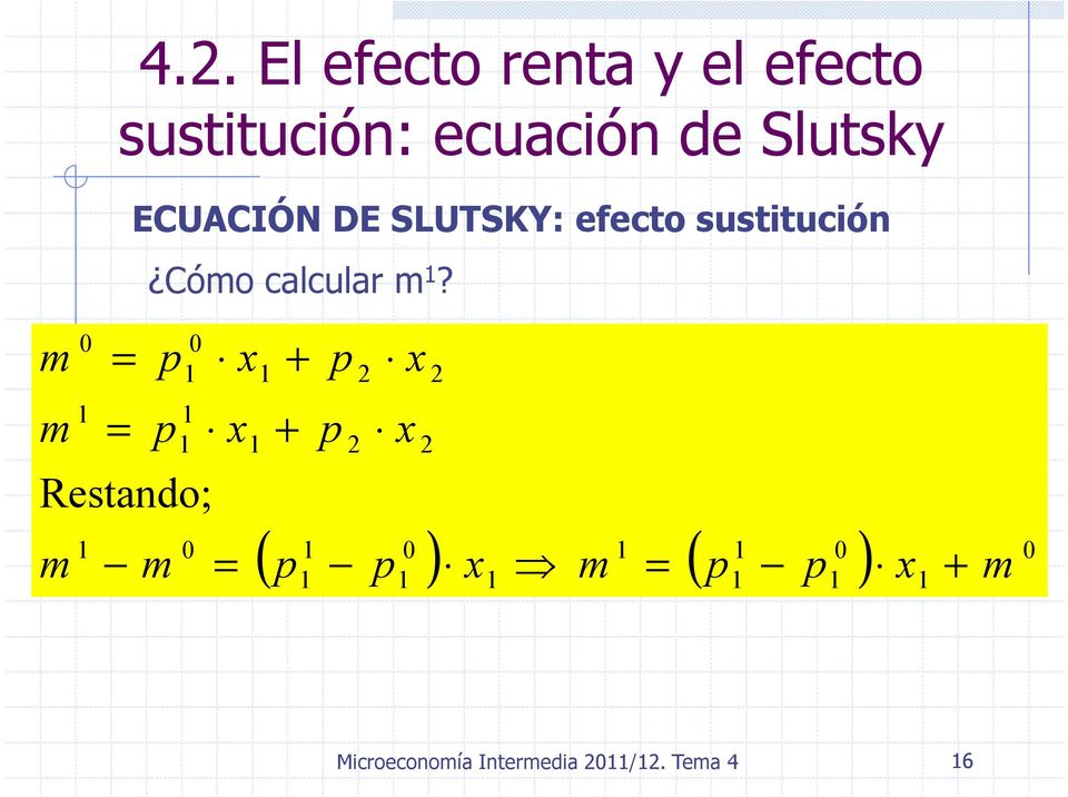 ecuación de Slutsky Cóo calcular?
