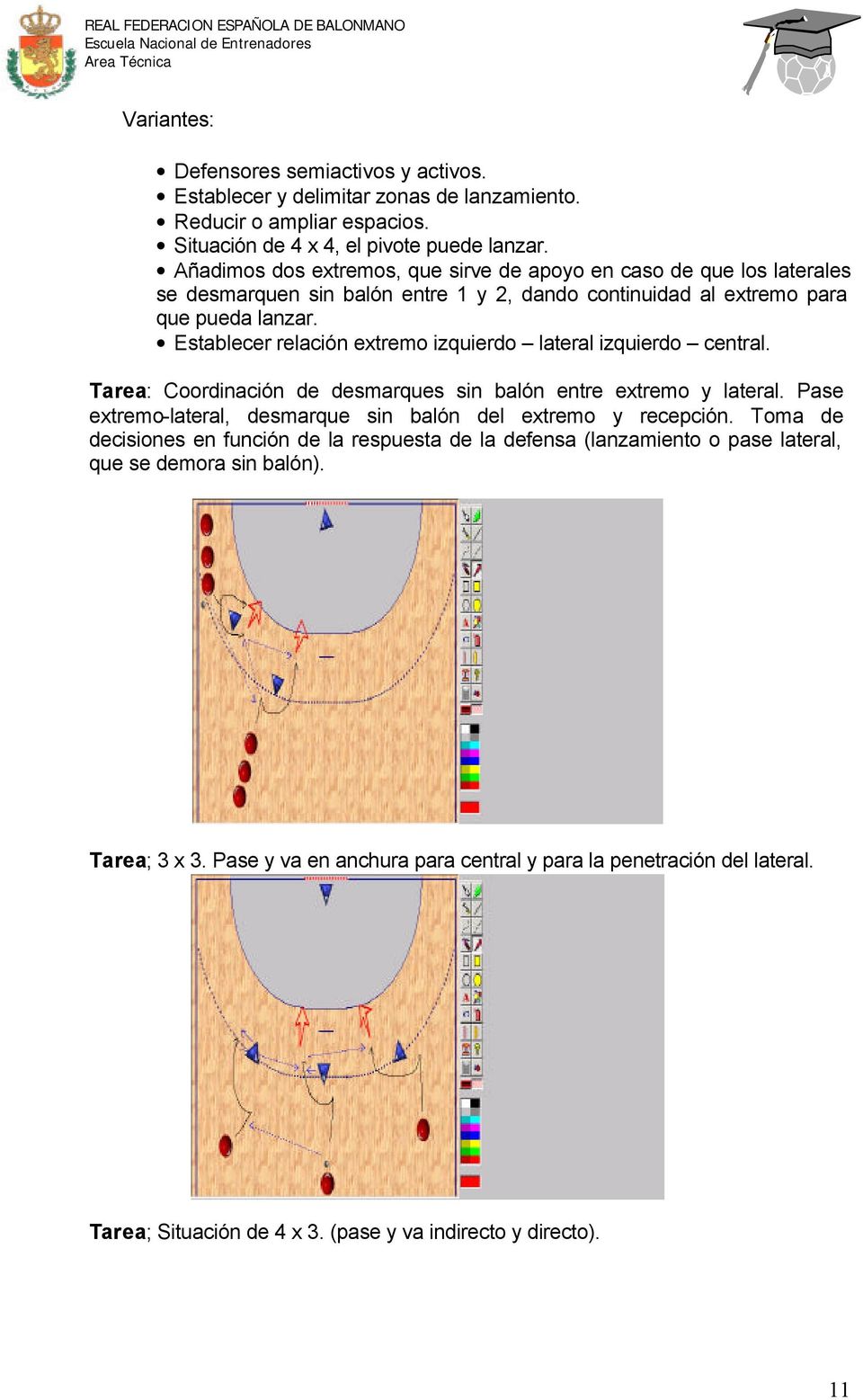 Establecer relación extremo izquierdo lateral izquierdo central. Tarea: Coordinación de desmarques sin balón entre extremo y lateral.