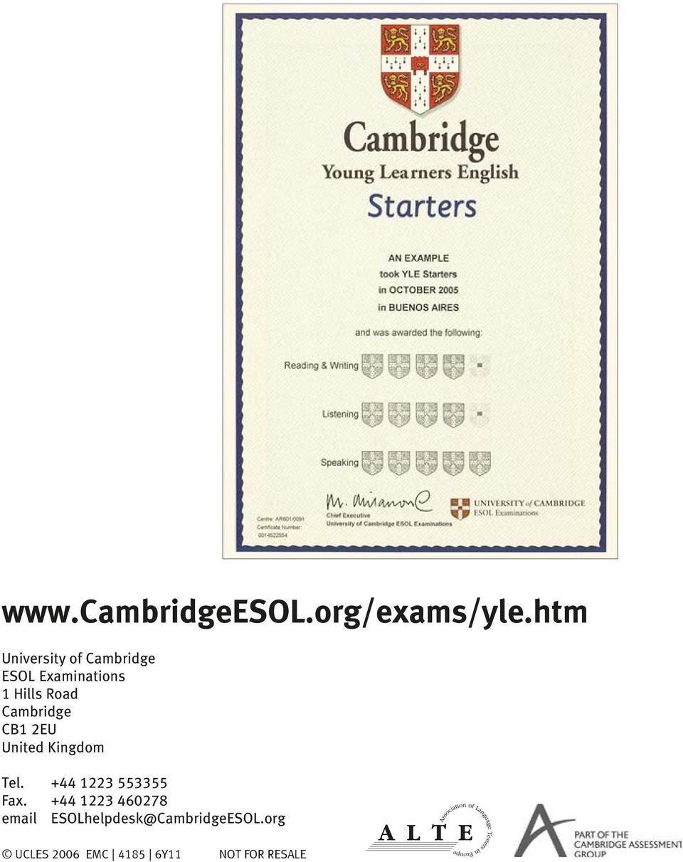 Cambridge CB1 2EU United Kingdom Tel. +44 1223 553355 Fax.