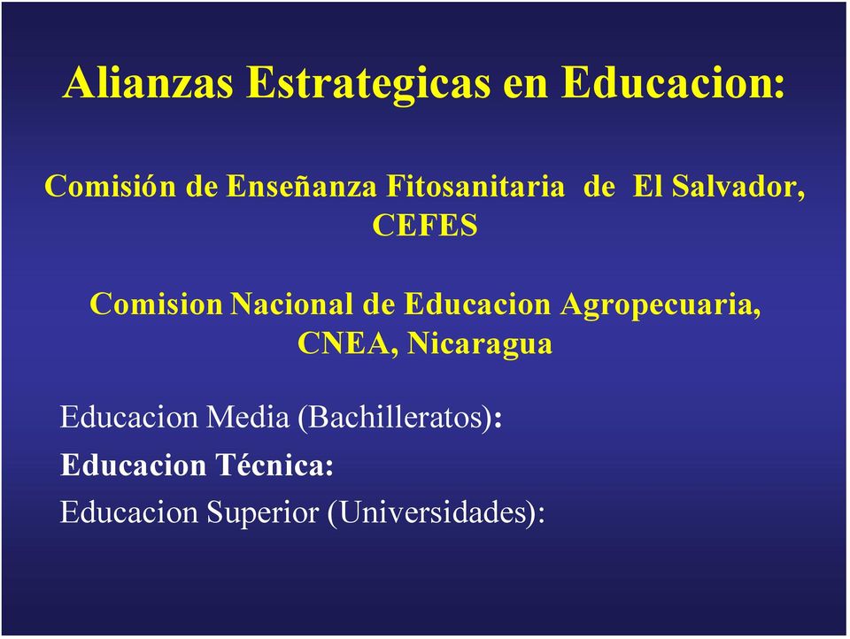 Educacion Agropecuaria, CNEA, Nicaragua Educacion Media