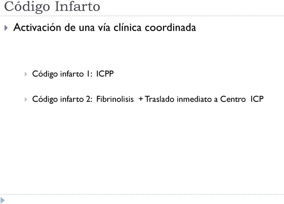 infarto 1: ICPP Código infarto 2: