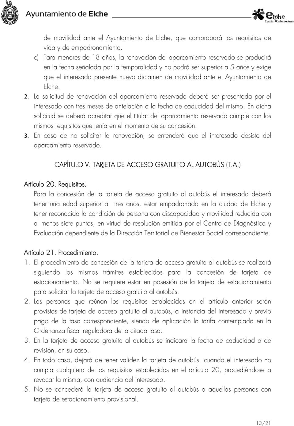 dictamen de movilidad ante el Ayuntamiento de Elche. 2.