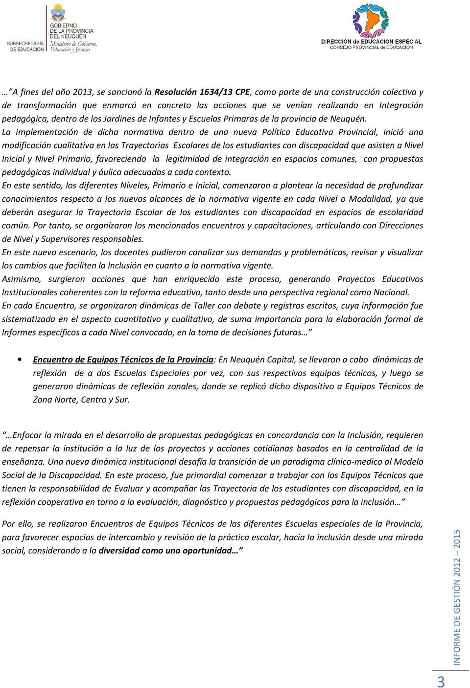 Informe de Gestión Modalidad de Educación Especial - PDF Descargar libre