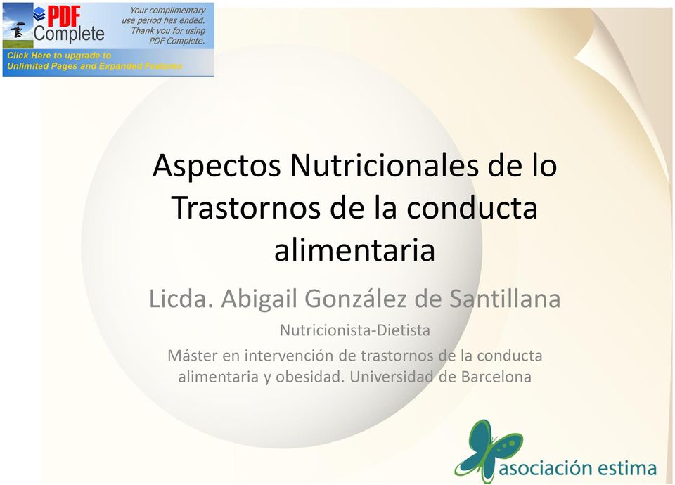 Abigail González de Santillana Nutricionista-Dietista