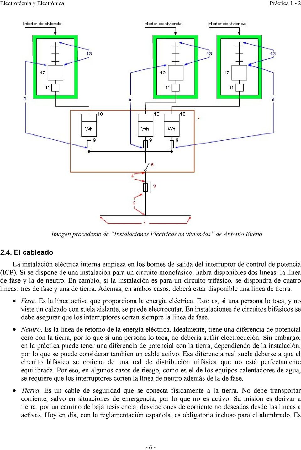 Si se dispone de una instalación para un circuito monofásico, habrá disponibles dos líneas: la línea de fase y la de neutro.