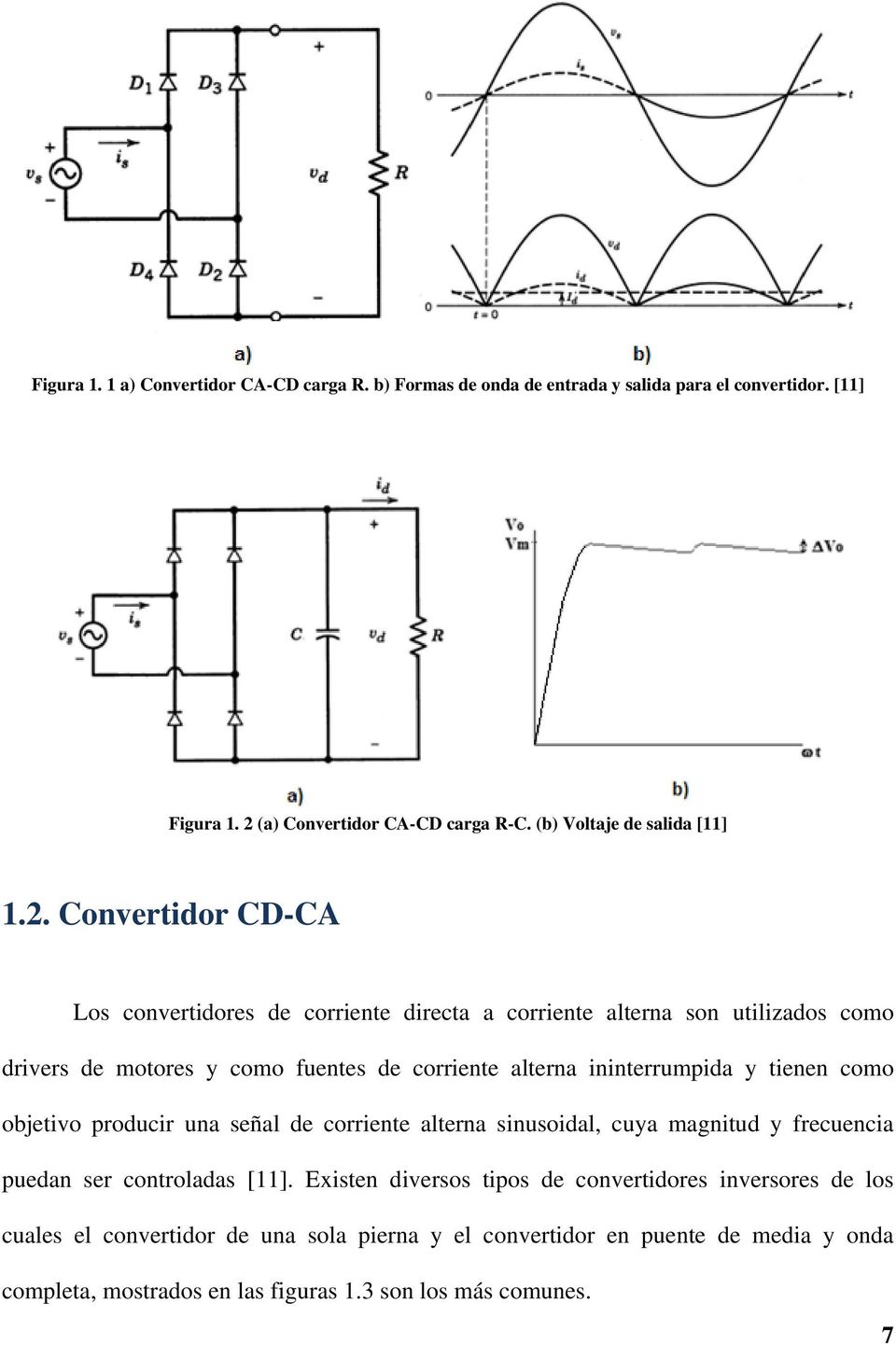 Convertidor CD-CA Los convertidores de corriente directa a corriente alterna son utilizados como drivers de motores y como fuentes de corriente alterna ininterrumpida y