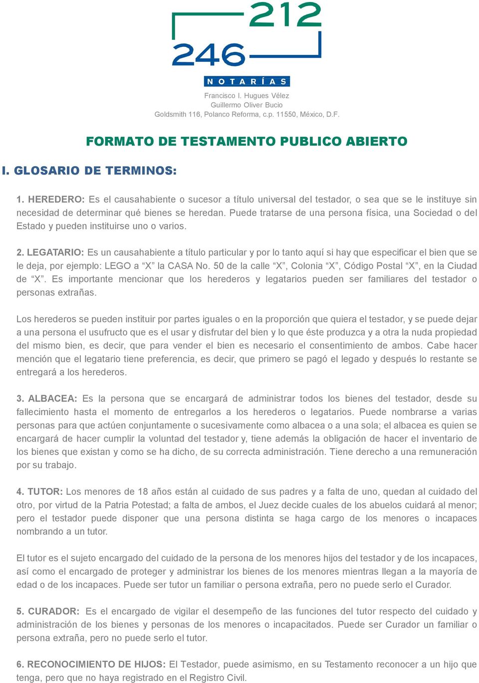 FORMATO DE TESTAMENTO PUBLICO ABIERTO - PDF Free Download