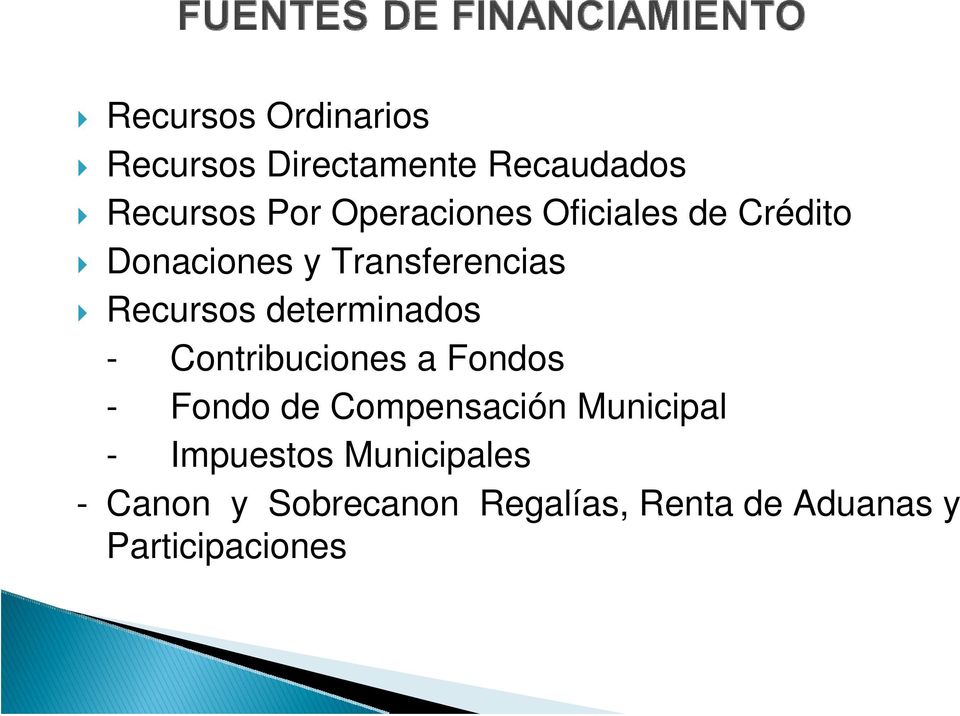 determinados - Contribuciones a Fondos - Fondo de Compensación Municipal -