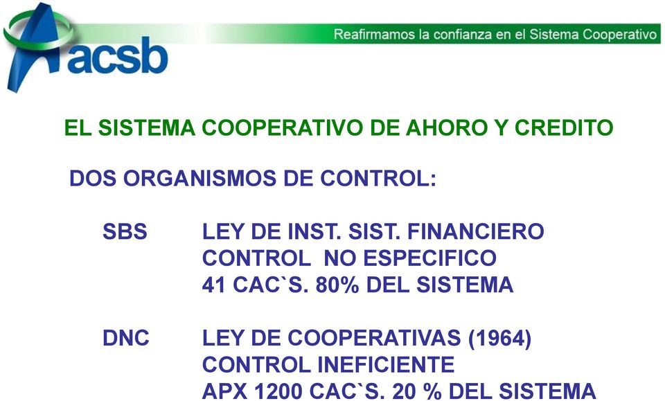 FINANCIERO CONTROL NO ESPECIFICO 41 CAC`S.