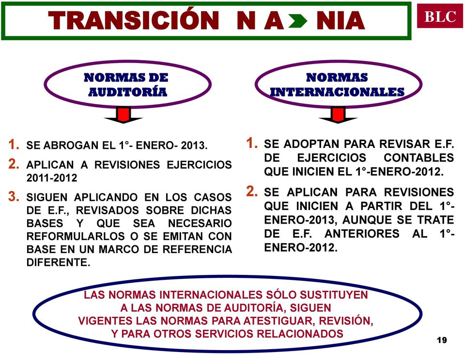 SE ADOPTAN PARA REVISAR E.F. DE EJERCICIOS CONTABLES QUE INICIEN EL 1 -ENERO-2012. 2.