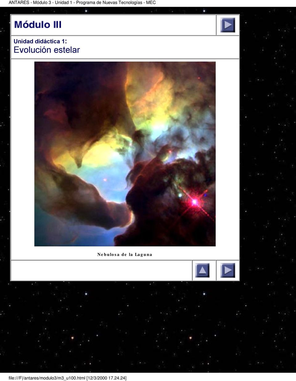 Evolución estelar Nebulosa de la Laguna