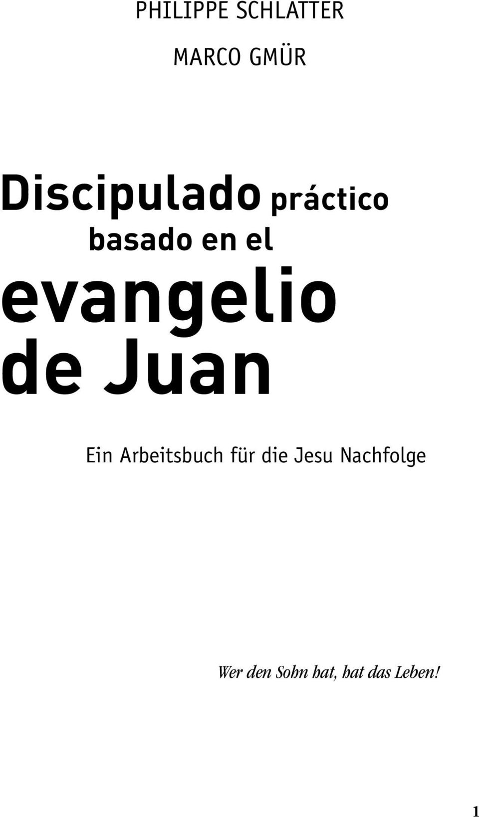 evangelio de Juan Ein Arbeitsbuch für