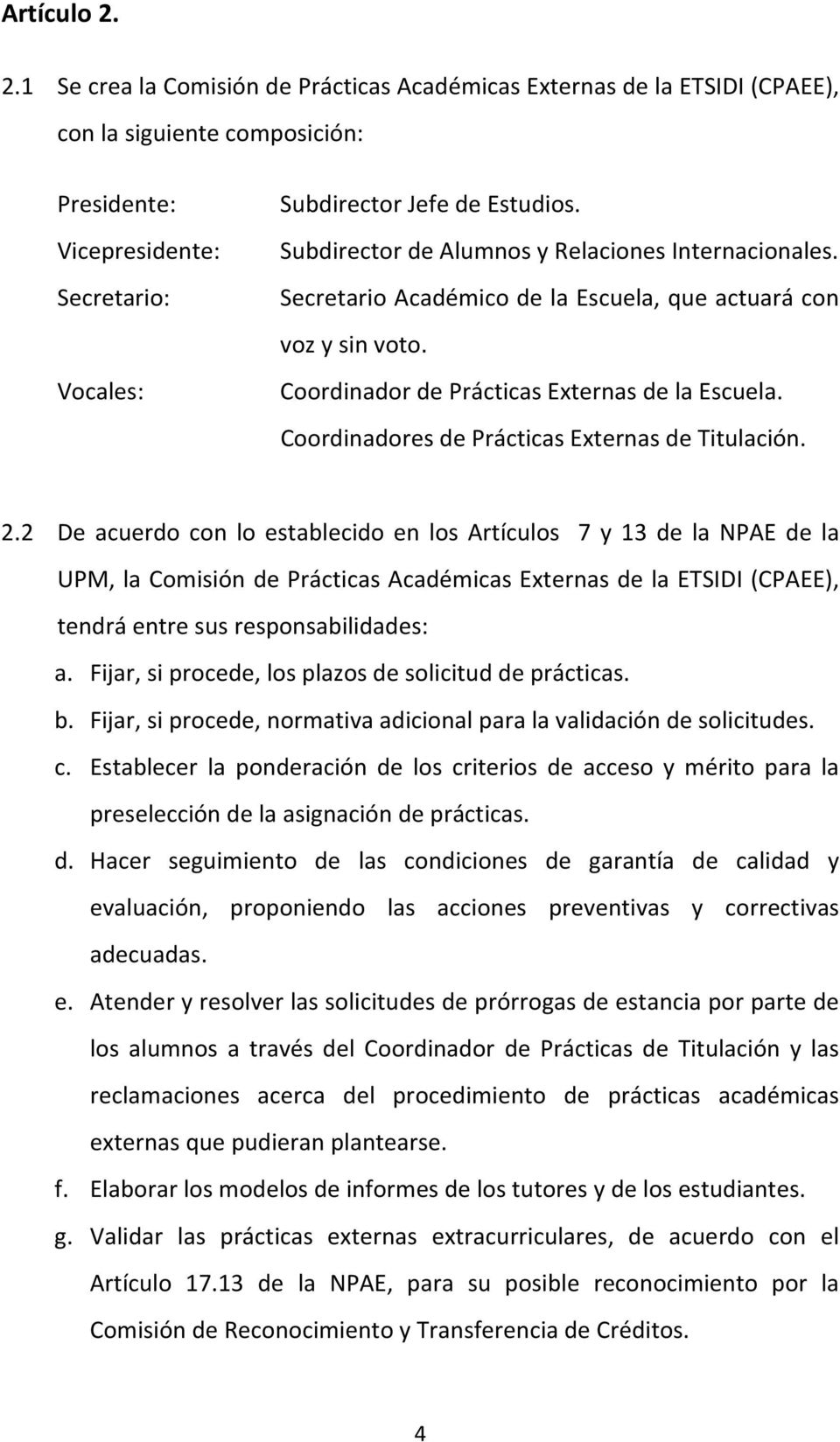 Coordinadores de Prácticas Externas de Titulación. 2.