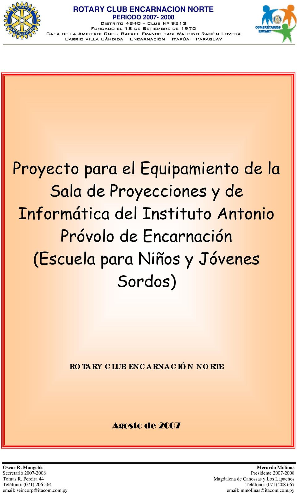 Antonio Próvolo de Encarnación (Escuela para Niños