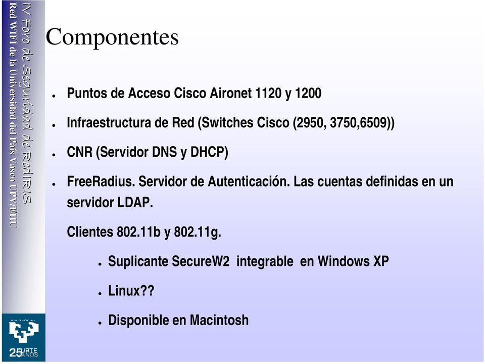 Servidor de Autenticación. Las cuentas definidas en un servidor LDAP.