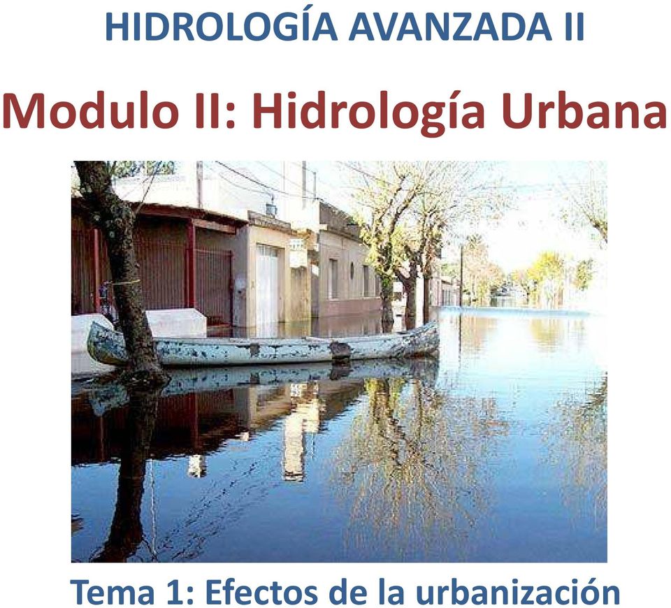 Hidrología Urbana
