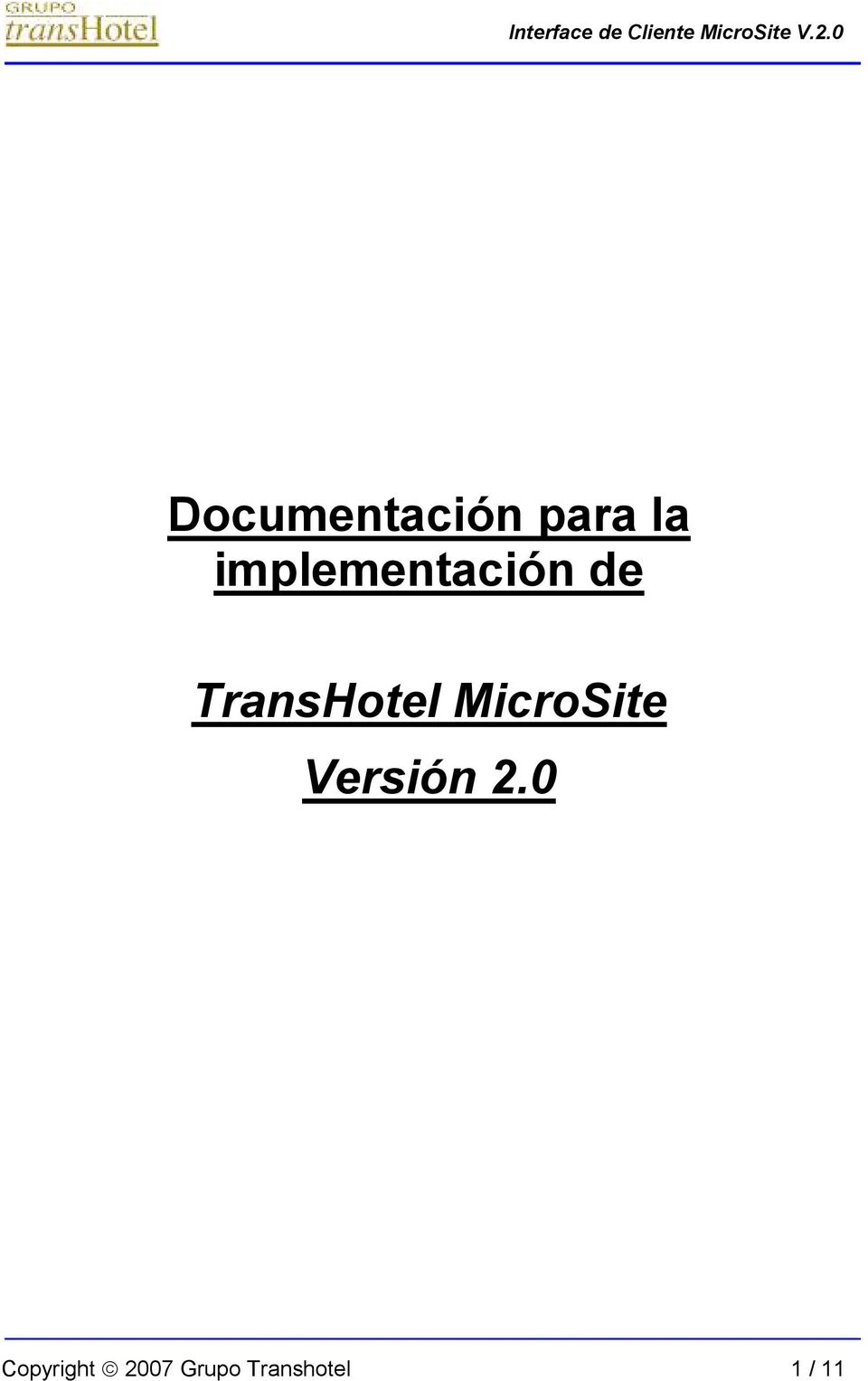 TransHotel MicroSite