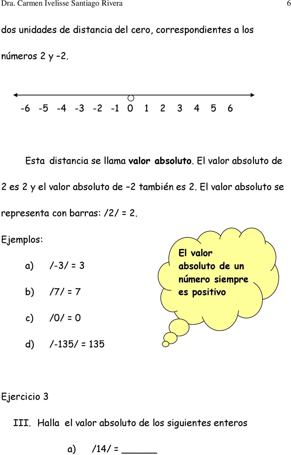 El valor absoluto de 2 es 2 y el valor absoluto de 2 también es 2. El valor absoluto se representa con barras: /2/ = 2.
