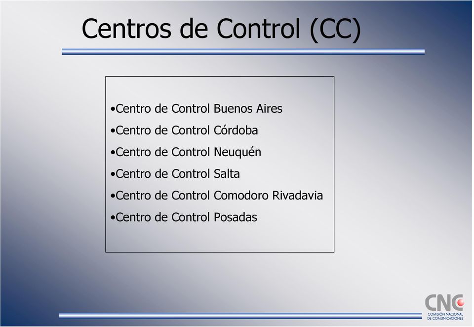 Control Neuquén Centro de Control Salta Centro