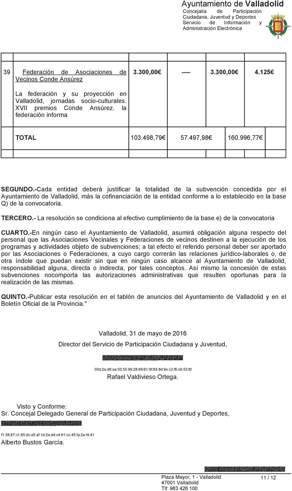 -Cada entidad deberá justificar la totalidad de la subvención concedida por el Ayuntamiento de Valladolid, más la cofinanciación de la entidad conforme a lo establecido en la base Q) de la