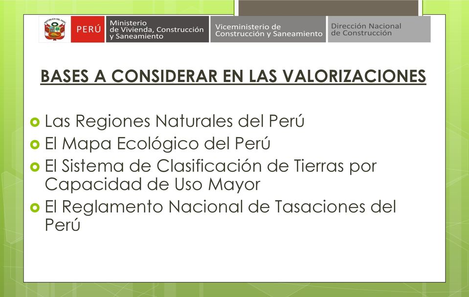 Perú El Sistema de Clasificación de Tierras por