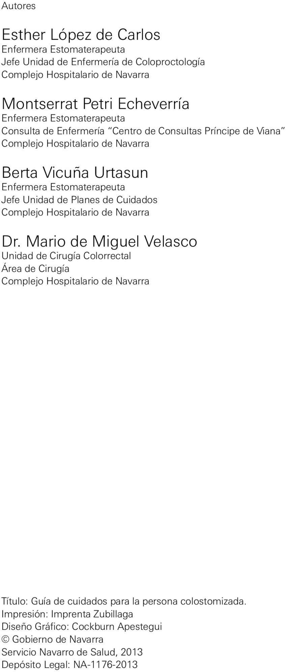 Planes de Cuidados Complejo Hospitalario de Navarra Dr.