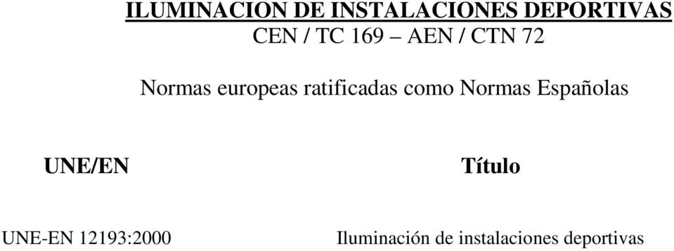 ratificadas como Normas Españolas UNE/EN