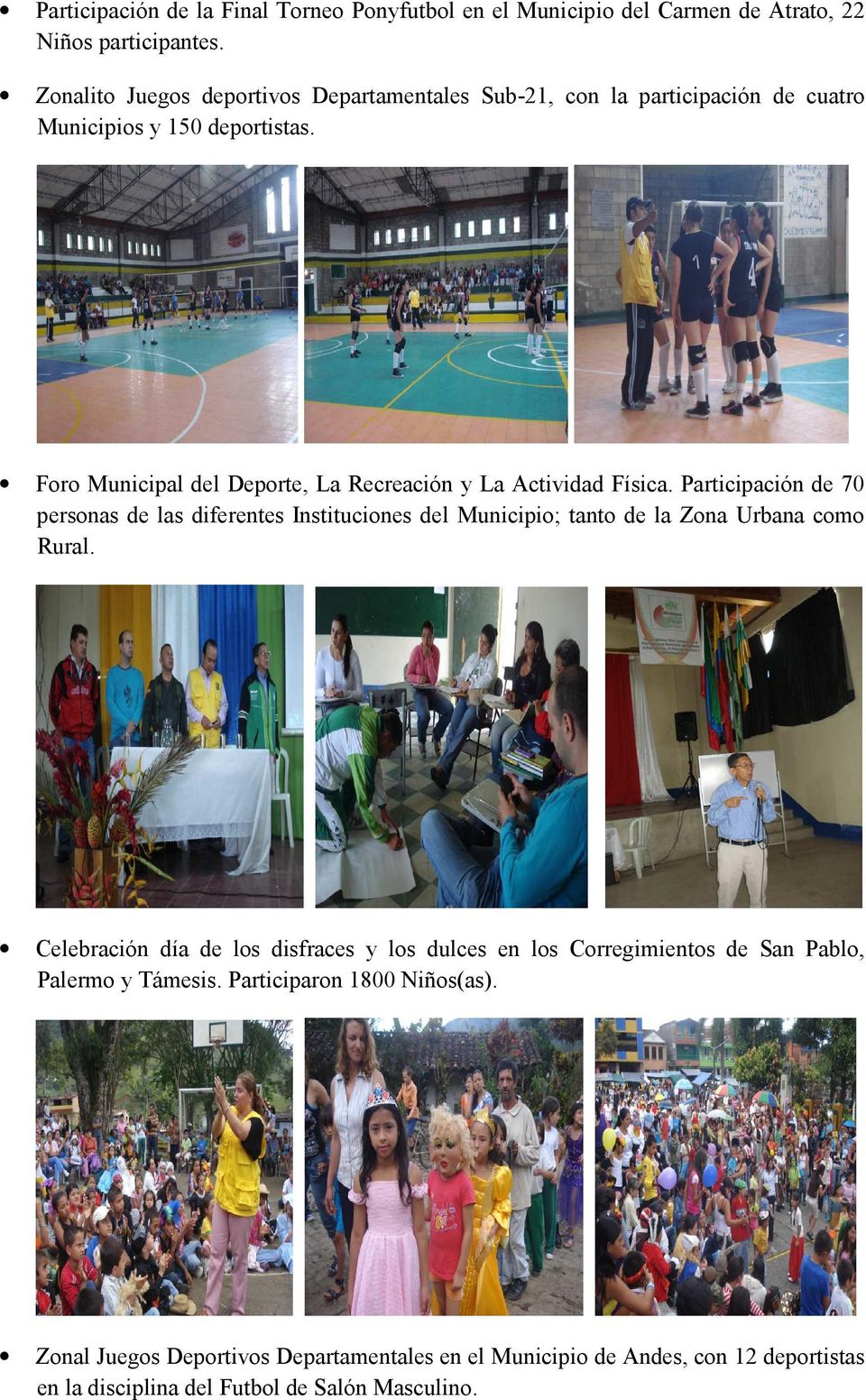 Foro Municipal del Deporte, La Recreación y La Actividad Física.