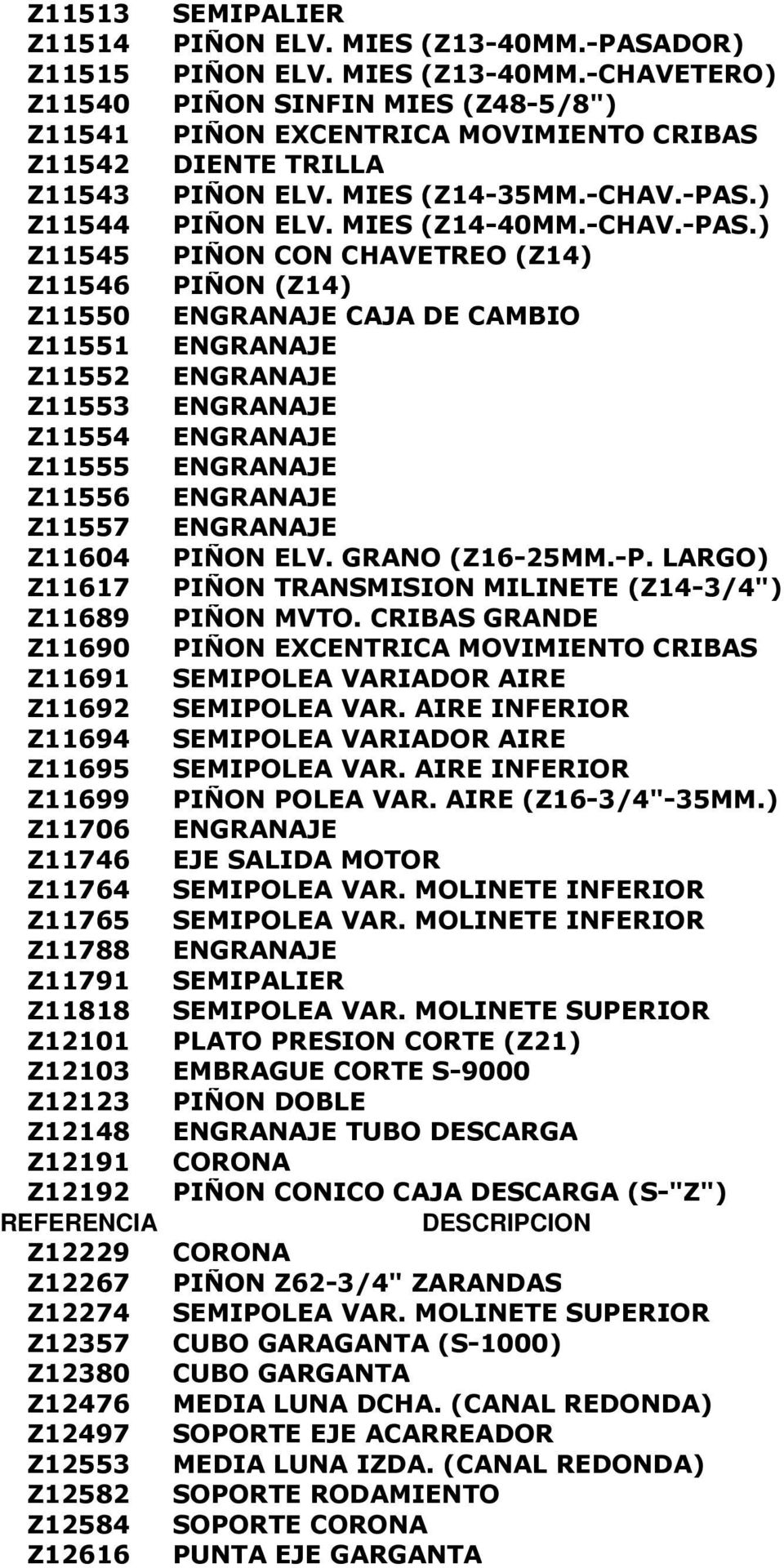 ) Z11544 PIÑON ELV. MIES (Z14-40MM.-CHAV.-PAS.