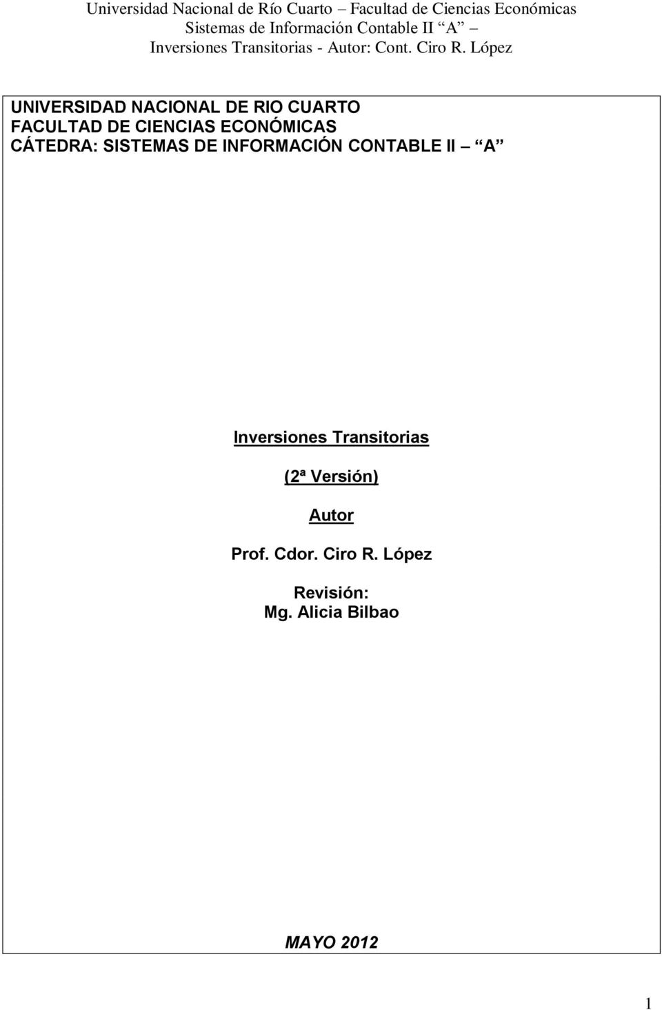 A Inversiones Transitorias (2ª Versión) Autor Prof.