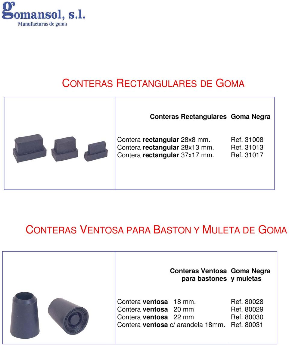31017 CONTERAS VENTOSA PARA BASTON Y MULETA DE GOMA Conteras Ventosa para bastones Goma Negra y muletas