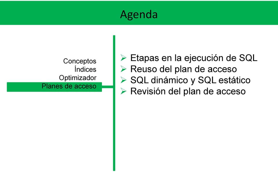 de SQL Reuso del plan de acceso SQL