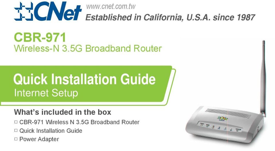 5G Broadband Router Quick Installation Guide Internet Setup