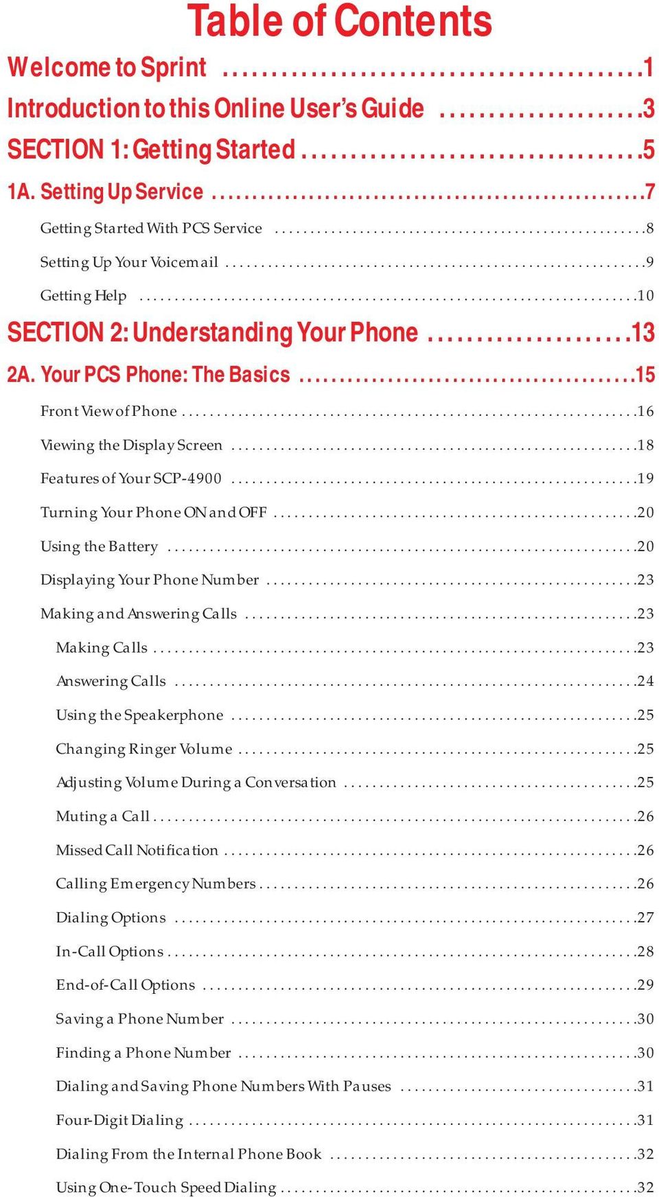 ...........................................................9 Getting Help.......................................................................10 SECTION 2: Understanding Your Phone.....................13 2A.